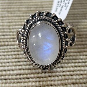 Elegant Sterling Silver 925 Moonstone Ring